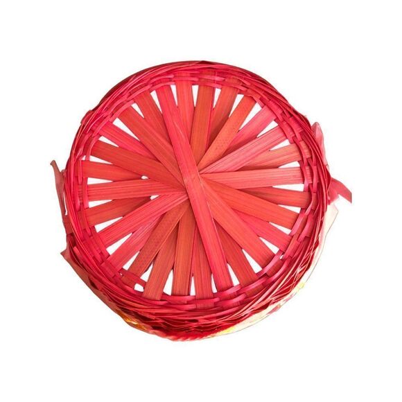 Pink Easter Basket with Flower and Butterfly Embroidered Linen - Picture 4 of 4